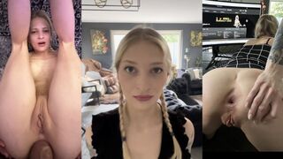 The hottest teen takes it hard and deep in her tight ass hole