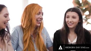 Lauren Phillips helps two innocent lesbians in a threesome way