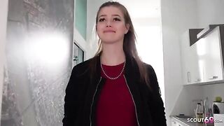 Pick-up casting with petite teen Olivia Sparkle for German Scout