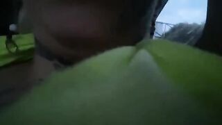 Babe Katty Blake fucks on the city streets in a moving car