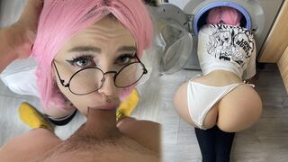 My stupid stepsister got stuck in the washing machine and I had to fuck her