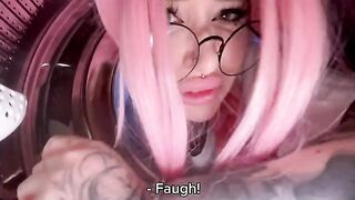 My stupid stepsister got stuck in the washing machine and I had to fuck her