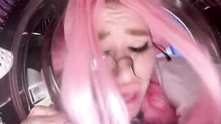 My stupid stepsister got stuck in the washing machine and I had to fuck her