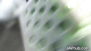Two Japanese sluts Reika and Mio get fucked by a group of guys