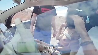 The guy made a cumshot to the stranger in the street