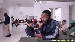 Harley King, a blonde babe known for her intense performances, gets covered in cum by 17 men