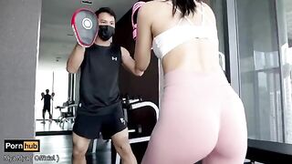 A cute girl met a guy and took off her panties to be friendly