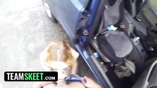 Petite teen Lucy Tyler gets fucked for money outdoors