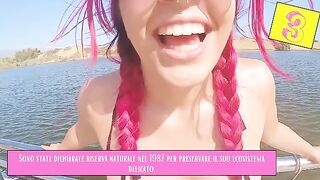 A foreign girl exposing herself at night, an Italian wife by day, documentary porn