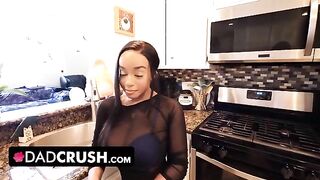 Innocent busty ebony stepdaughter Lily Starfire seduces her stepdad