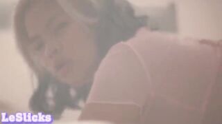 Asian babe gets her pussy filled with sticky sperm