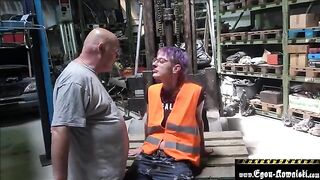 Climate activist gets fucked by Egon Kowalski, a kinky old man
