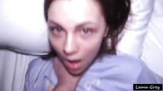The girl with the cute face became a cumslut in college