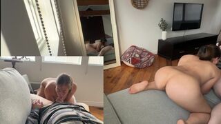 A wife has sex in front of a couple in a BnB
