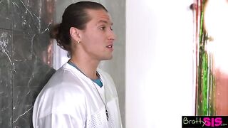 Petite teen Lulu Chu tastes her stepbrother’s cum with Maria Kazi