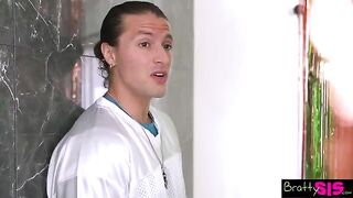 Petite teen Lulu Chu tastes her stepbrother’s cum with Maria Kazi
