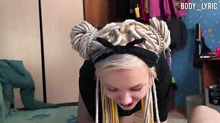 Girl was talking on the phone when her neighbor offered to suck his dick