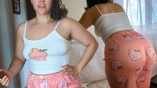 A stepmother gets back pain and has her stepson massage her