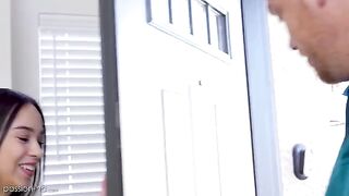 Skinny teen Dakota Tyler seduced her tutor for passionate sex