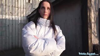 An agent arranged a secret meeting with a dark-haired beauty in a basement for rough sex