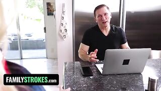Petite stepdaughter Chloe Rose fucked daily by her stepfather in taboo scenes