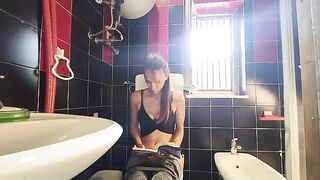 My filthy friend fucked me on the bathroom floor