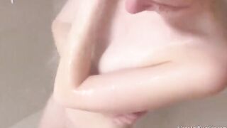 We shower, massage each other, and have sex on the couch