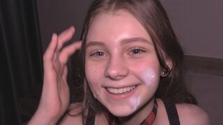 College girl gets her pussy filled with cum