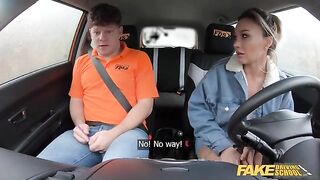 A cheating wife with big boobs gets fucked hard by the driving school instructor