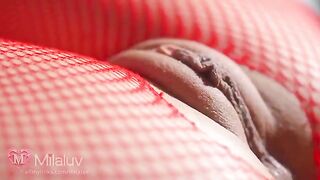 Honey loves when her pussy is caressed in a passionate, close-up way
