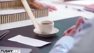 Petite assistant Liv gets her asshole gapped by boss Mick