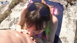 Nudist had to lick the guard's cock to enter the fort