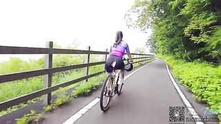 A hot girl was cycling and got horny, so she had sex!