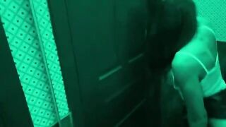 Roommate fucked in the toilet bar, a daring public encounter