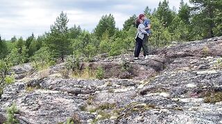 A beautiful girl has sex directly in the nature for a change