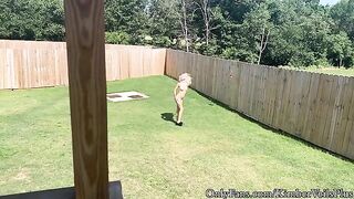 A girl got naked in the backyard and a quickie on the porch with her lover