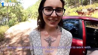 He fixed his car and had rough anal sex with a hot tattooed girl