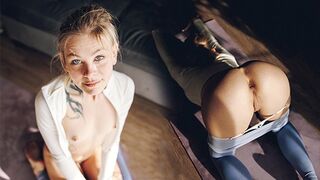 Petite girl with sexy ass gets fucked hard in yoga pants