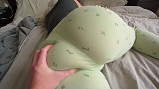 A thick ass girl gets fucked sensually when her panties are to the side