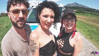 Girls fucked by guys in their Italian camper – hardcore action