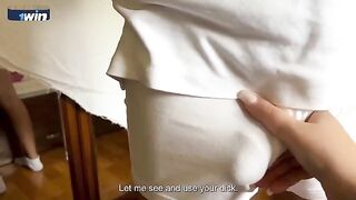 Stepmom with big tits thanks her stepson for breakfast