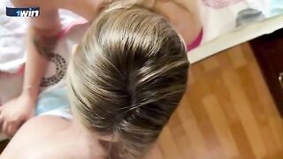 Stepmom with big tits thanks her stepson for breakfast