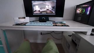 I was watching my stepbrother masturbating with his drone, I got so scared!