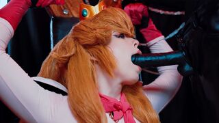 Princess Peach gets fucked by Mario and Bowser in a hot xcross scene