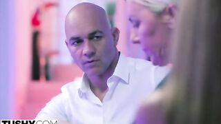 The stunning Agatha gets her tight anal hole stretched by a huge cock in an intense TUSHY scene