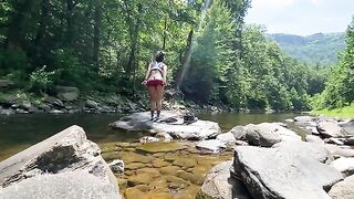 AmyGabe enjoys outdoor sex on her mountain hike