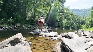 AmyGabe enjoys outdoor sex on her mountain hike