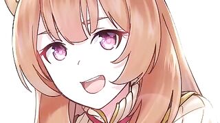 Raphtalia edging action in anime style