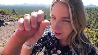 A blowjob in the mountain top, it's not so safe