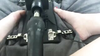 A sexy girl gets fucked by a machine until she comes hard